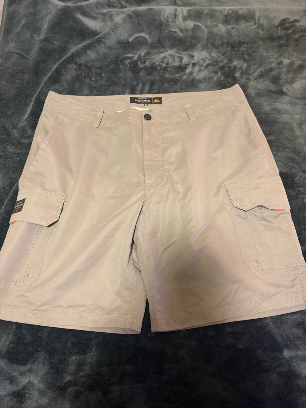 Quiksilver Men's Tan Cargo Shorts with Flap Pockets